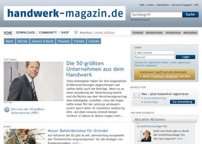 HANDWERK MAGAZIN WEBSITE