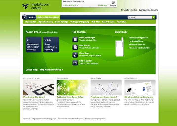 MOBILCOM-DEBITEL WEBSITE